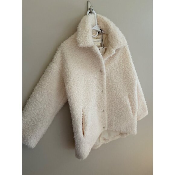 Treasure & Bond NWT Teddy Fleece Jacket Ivory Size XS Shearling Fuzzy Faux Fur - Picture 3 of 13